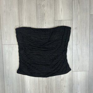 NWT Lane Bryant 22/24 Tube Top‎ Convertible Black Studded Shirred Black